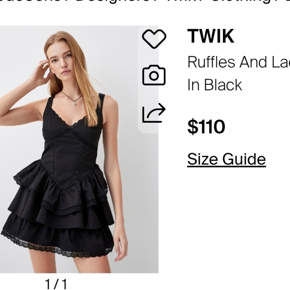 TWIK Black Ruffled Tiered Mini Dress